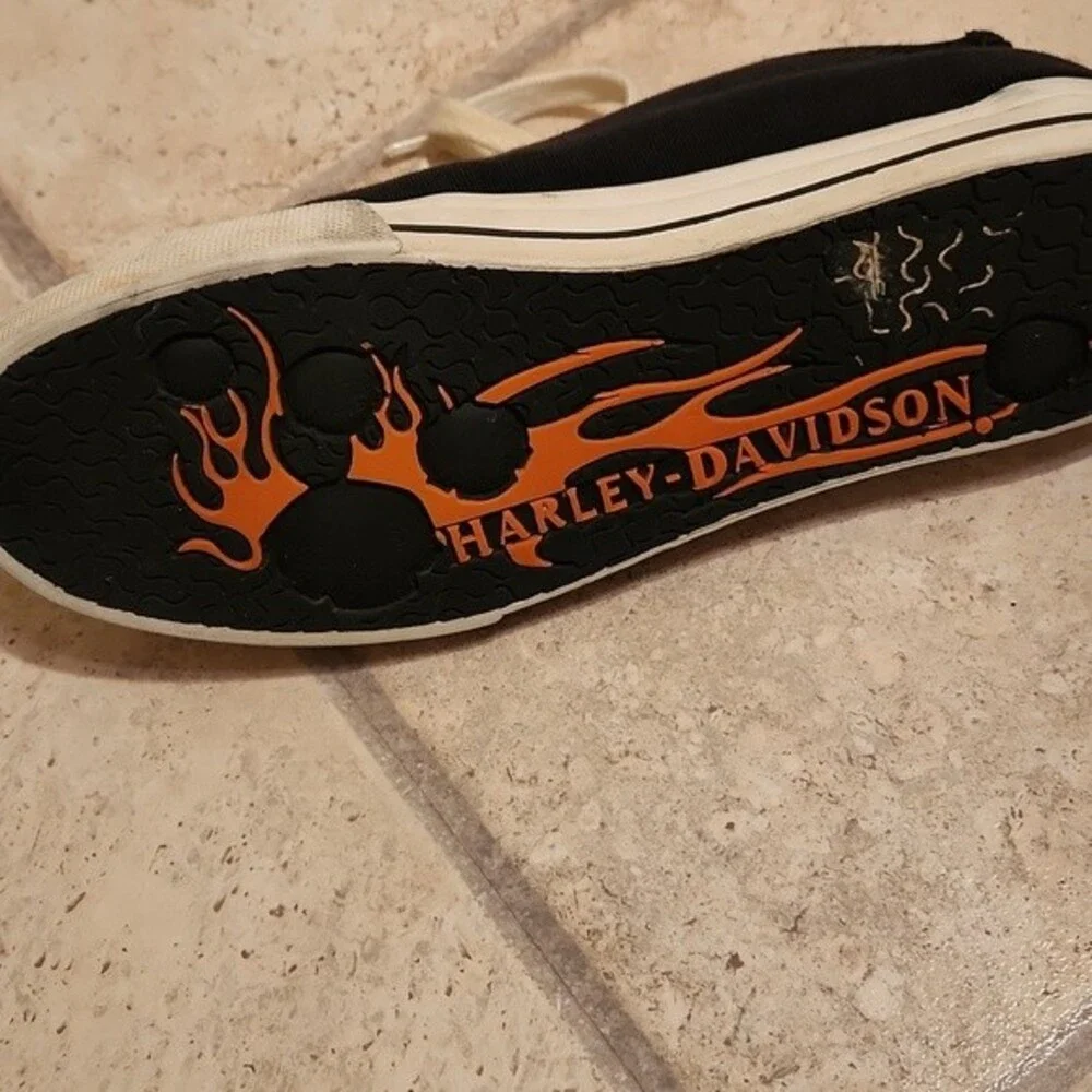 Harley Davidson Black Lace-Up Shoes w/ Flame Soles Men's 9.5 Women's 11